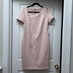 NWT Calvin Klein Assymetric Cutout Blush Pink Dress, size 12
